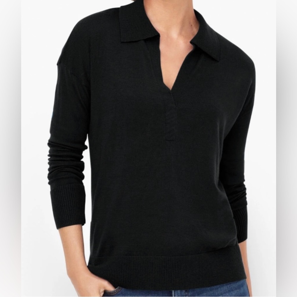 Talbots Black Women's Johnny Collar Sweater
